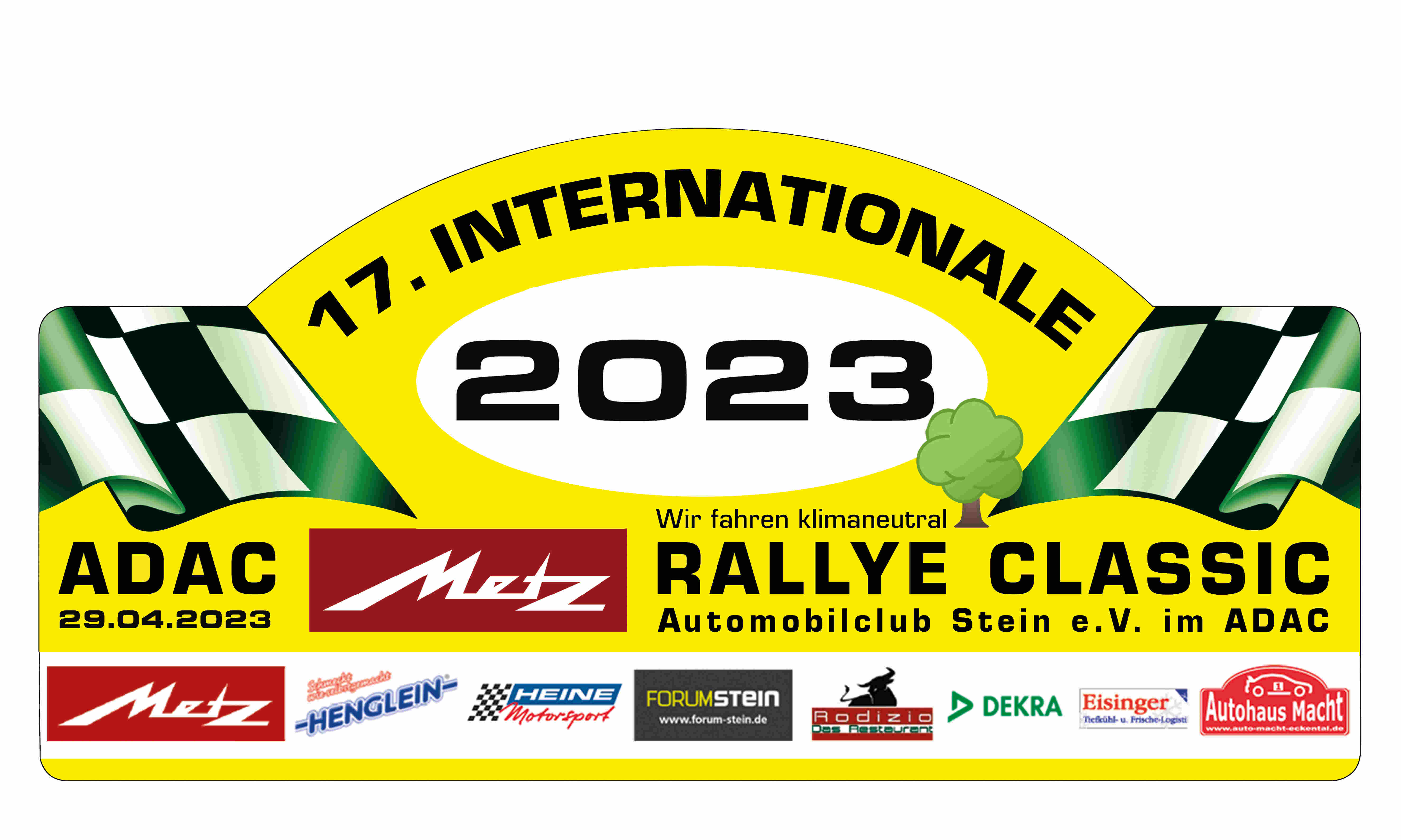 2023 Rallye Schild mit Sponsorenleiste V4 Y100 mit Rodizio